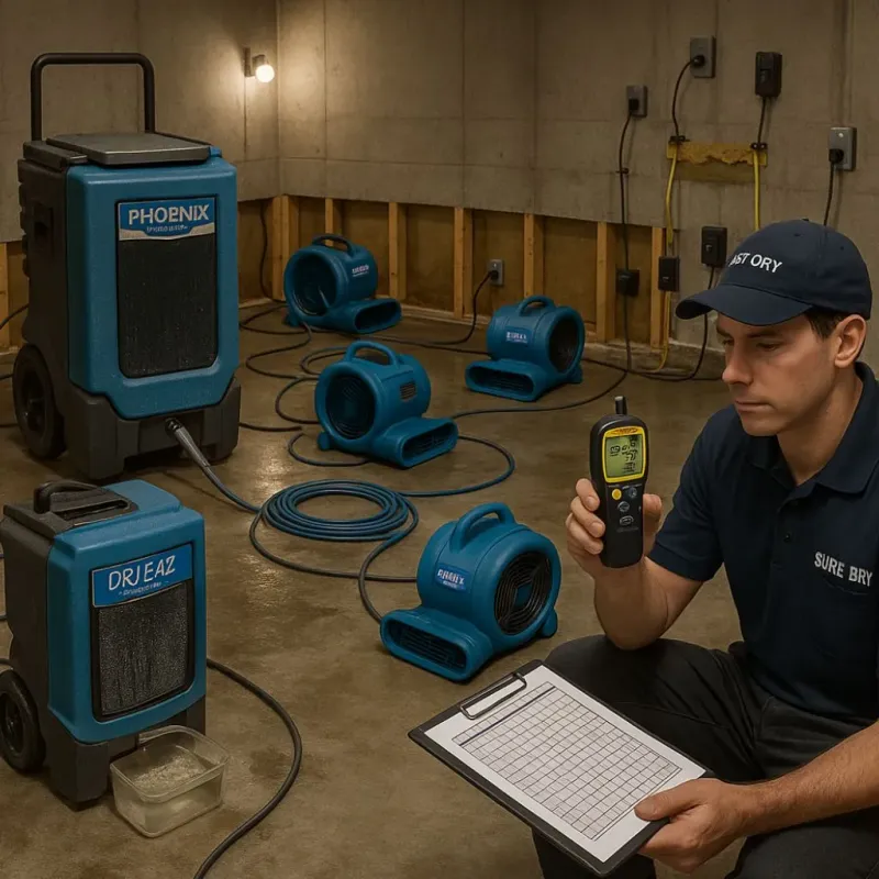 Structural Drying and Dehumidification process in Tillson, NY